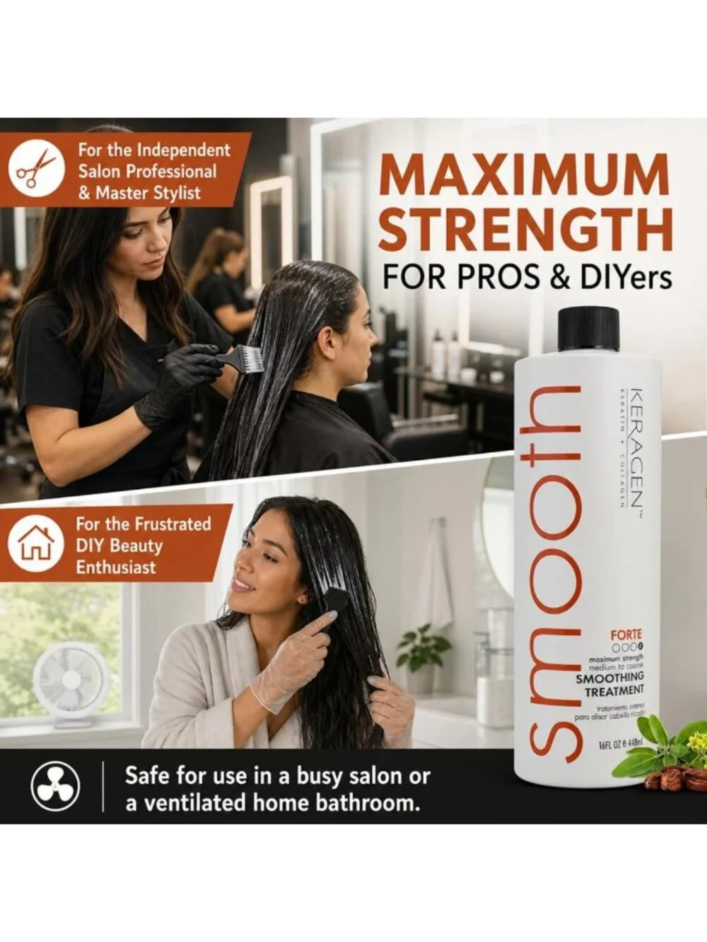 Brazilian Keratin Smoothing Treatment - Sulfate-Free Blowout for Frizzy Hair